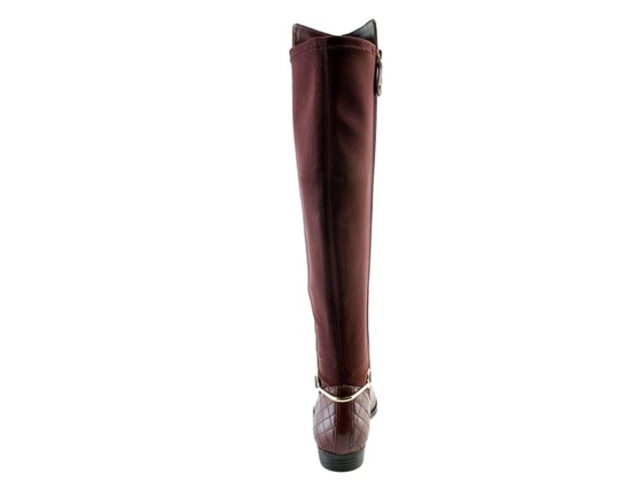 Isaac Mizrahi ~ Cuero ~ Elástico ~ Botas Sobre la Rodilla ~ Talla 7.5 ~ Borgoña - Imagen 3 de 4