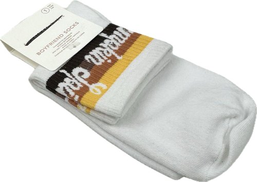 Calcetines American Eagle Mujer Cuarto Blanco Algodón Rayas Calabaza Pastel Novio OS - Imagen 1 de 2