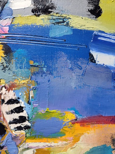 Original oil painting 12"x12" Contemporary art, Abstractiom, Modern art, Music - Picture 12 of 13