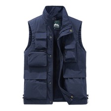 Mens Vest Waistcoat Utility Multi-Pocket Fishing Vest Sports Workwear Fisherman