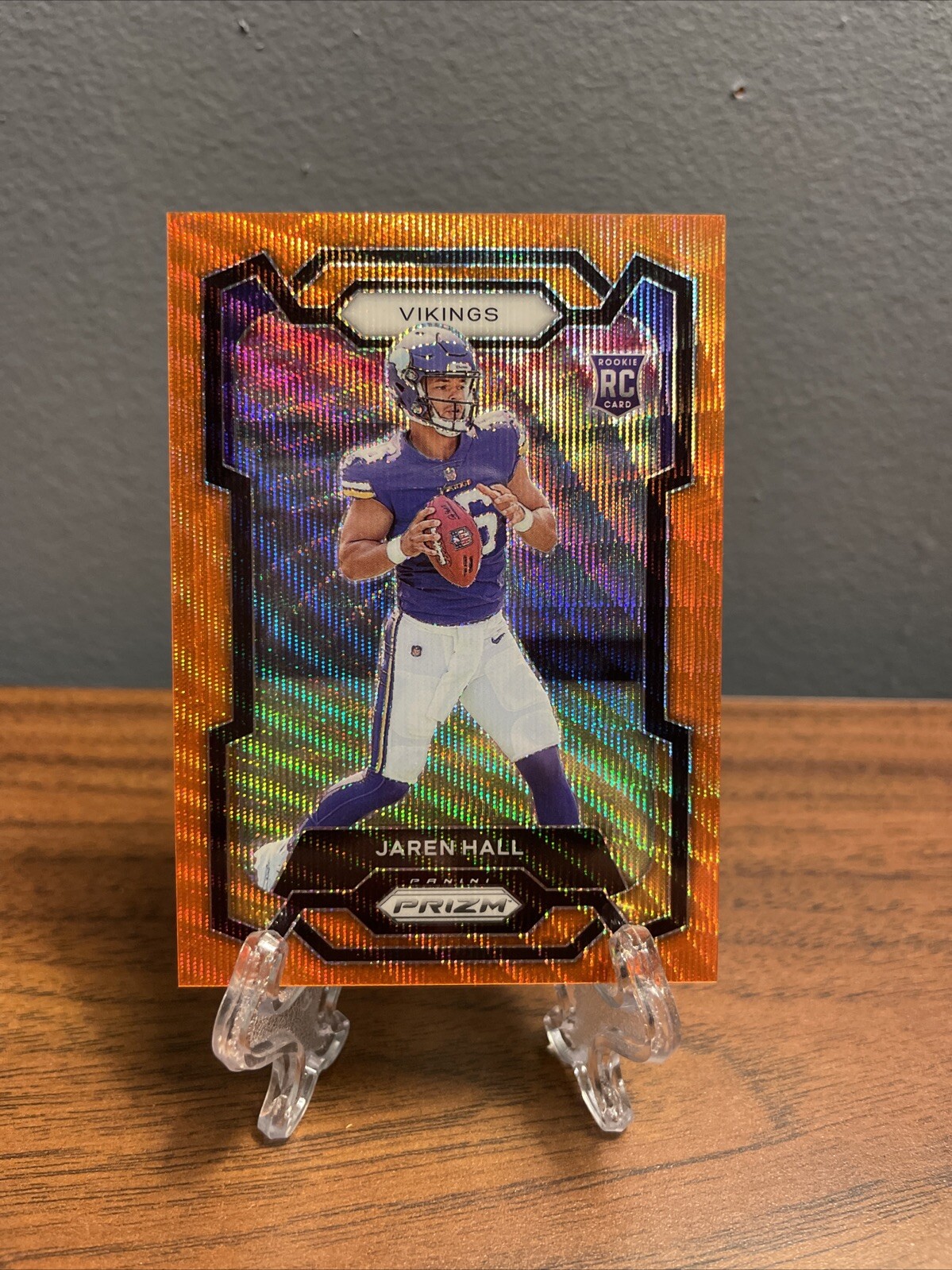 2023 Panini Prizm Jaren Hall Orange Wave Prizm RC 42/60 Vikings #367