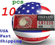 10 piece CR1220 1220 LR1220 Maxell Card 3V Lithium Coin Battery with trk