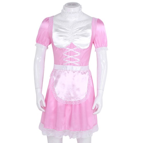 Men's 3Pcs Halloween Maid Role Play Uniform Outfit Cosplay Costume Nightwear - Picture 19 of 60