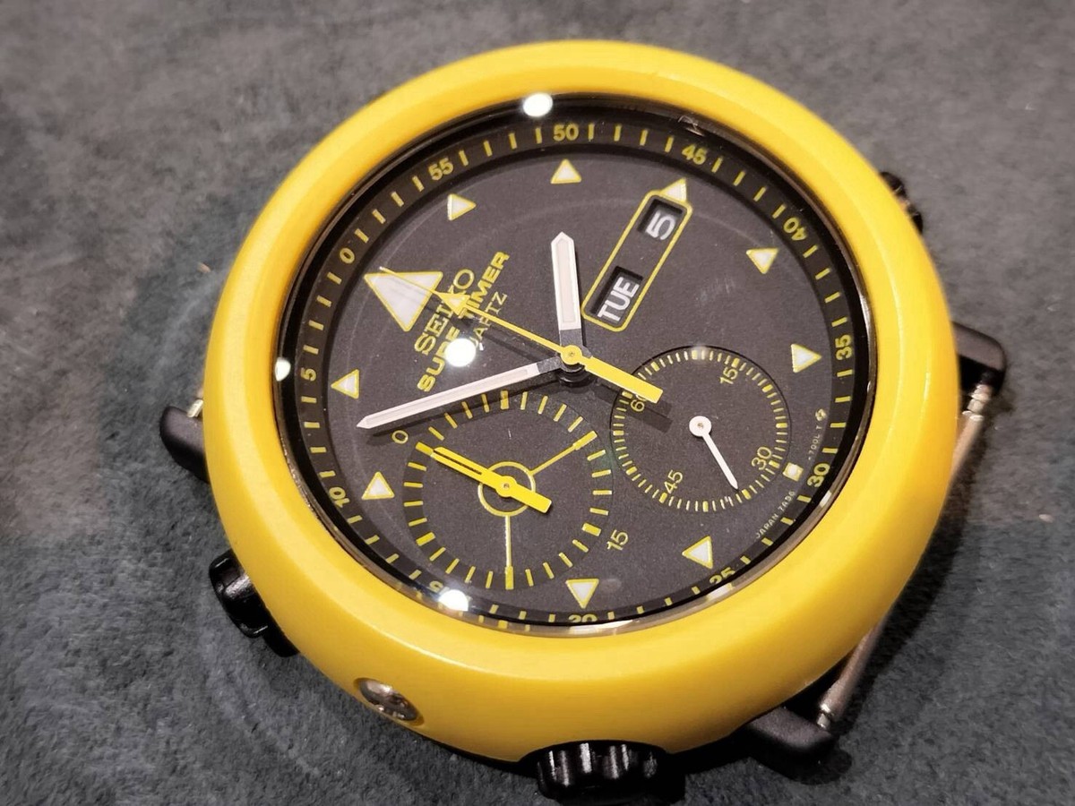 SEIKO Vintage 7A36-700A SURF TIMER QUARTZ Chronograph DayDate Made