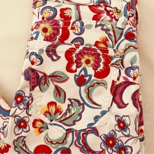 Pilcro and the Letterpress Anthropologie Floral Skinny Jeans Womens sz 25 - Picture 11 of 12