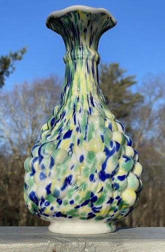 RARE Mid-Century Modern Imperial "Grape" Vigna Vetro Vibrant Frit Glass Vase - Picture 3 of 19