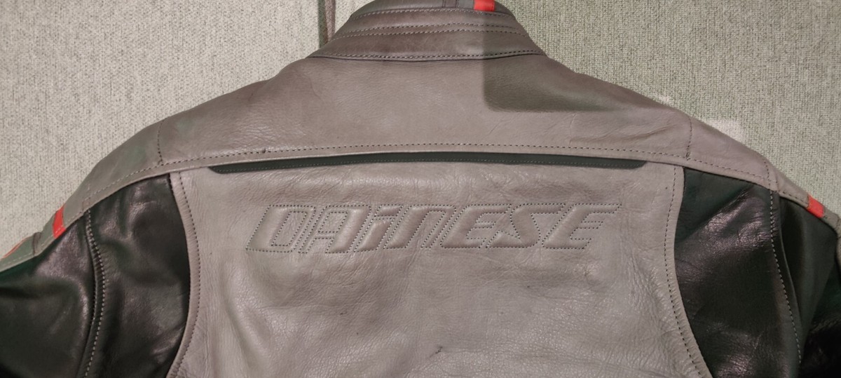 Dainese Blackjack non-perforated leather motorcycle jacket size 46