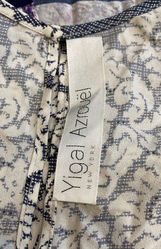 Yigal Azrouel Top Womens Floral Blouse 100% Silk Sheer Size 6 - Picture 6 of 9