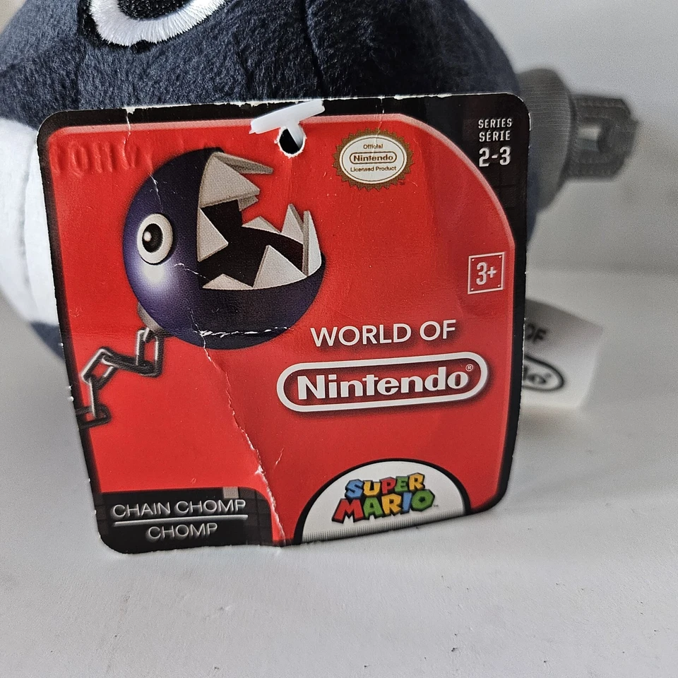 SUPER MARIO CHAIN CHOMP PLUSH 4" JAKKS PACIFIC WORLD OF NINTENDO NWT SERIES 2-3 - Image 2 of 4