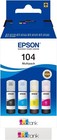 Epson EcoTank 104 Multipack Genuine Printer Ink Set Bottle 65mlx4 Pack Original 