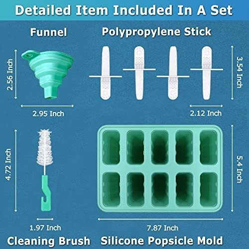 10-Hohlraum Silikon Eis am Stiel Formen Zum Selbermachen Eis Pop Maschine Eiscreme Formen - Bild 3 von 7