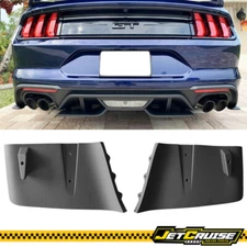 Fits 18-23 Ford Mustang GT Only Rear Bumper Diffuser Valance Aero Foil Kit Black