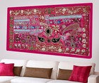 Wall Tapestry Hand Embroidered Beaded Patchwork Hanging Heavy Sequins Decor BT08