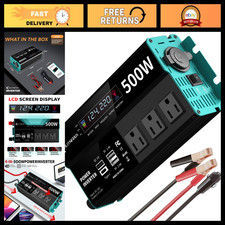 500W Power Inverter 1000W Peak 12V DC to AC Converter USB-C Fast Charging Car Ad