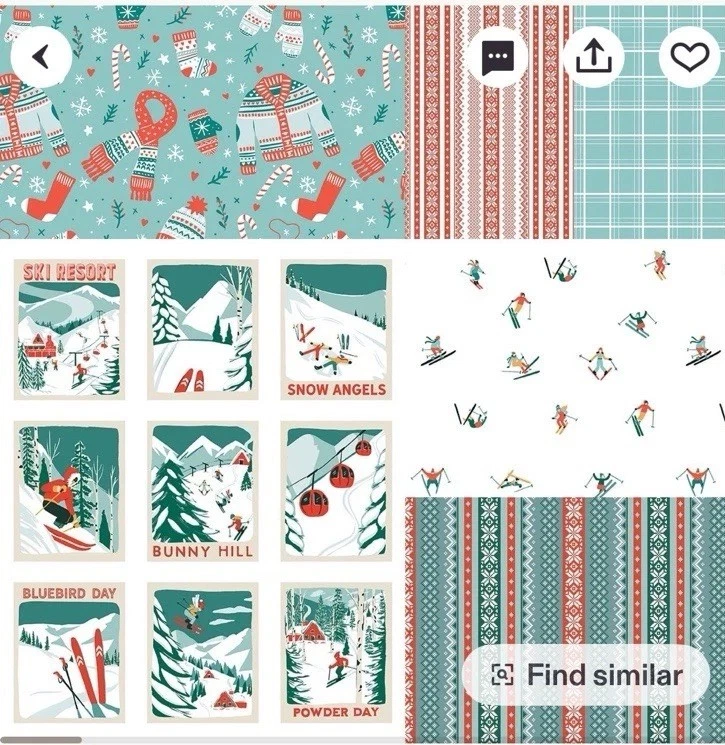 Nuevo en paquete Ski Hill de Corinne Wells para Riley Blake Designs 1/2 yarda Foto 2 de 2