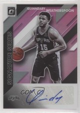 2019-20 Panini Donruss Optic Pink Prizm 10/25 Quinndary Weatherspoon Auto wv6
