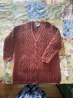 Aran Crafts Rust Burnt Orange XXL Cardigan See Description For Measurements