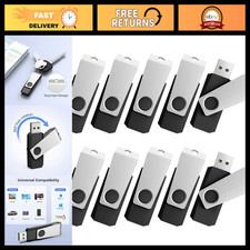 32GB USB Flash Drive 10 Pack - Bulk Thumb Drive for Data Storage & Backup, Swive