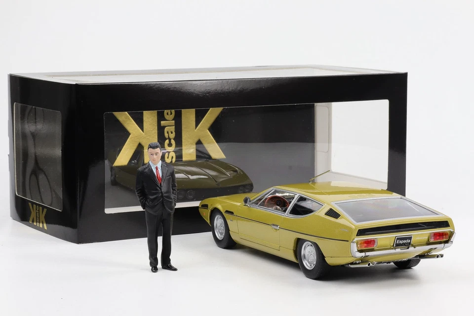 1:18 KK-Scale Lamborghini Espada S2 Coupè 1970 V12 Oro Metallico + Figura - Immagine 2 di 4