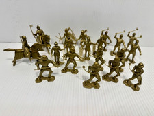 Marx Medieval Knights Gold 21 pcs 8 poses Soft plastic Re-Issued 54mm Vintage