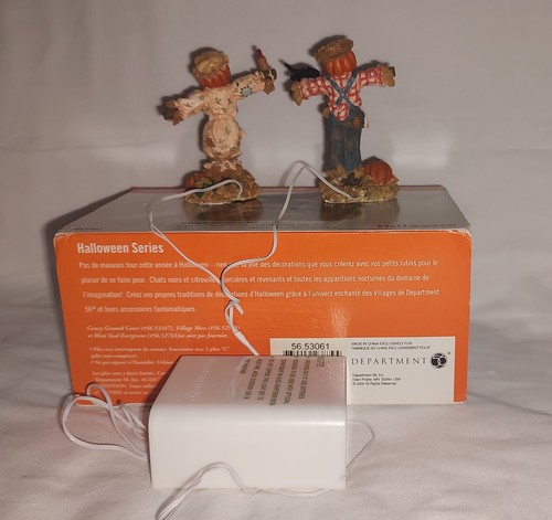 Dept 56 Halloween 'Lighted Halloween Scarecrows' S/2 53061 2002-2004 - Picture 2 of 6