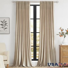Luxury Velvet Blackout Curtains Thermal Insulated Noise Reducing Drapery Panels