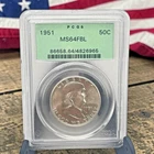 1951 P Franklin Half Dollar PCGS MS64 FBL ~ Full Bell Lines ~ Nice!