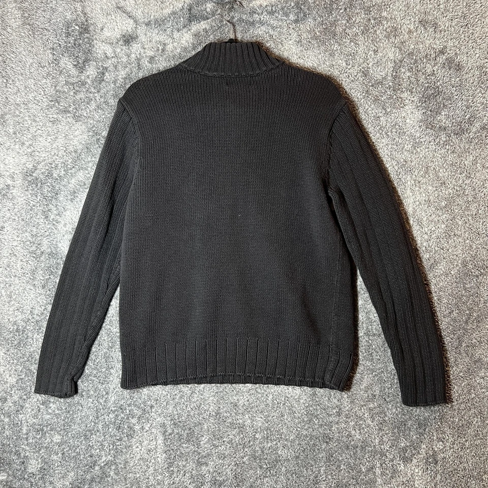 Polo Jeans Company Ralph Lauren Sweater Mens Large Black White Half Zip Pullover - Image 2 of 4