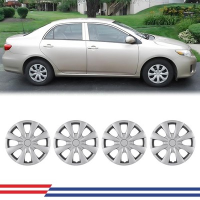 15 Inch Hubcaps Fit for 2009-2019 Corolla Set of 4 ABS PC Material Lacquer