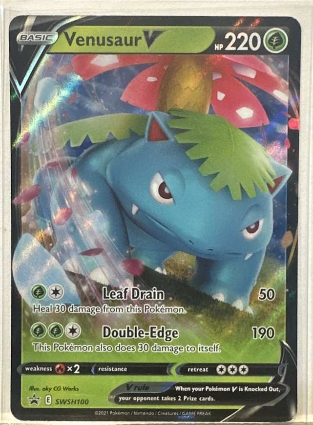Venusaur V SWSH100 NM Full Art Promo Rare Pokemon Card
