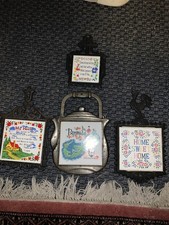 Vintage Cast Iron Trivets Set Of 4.