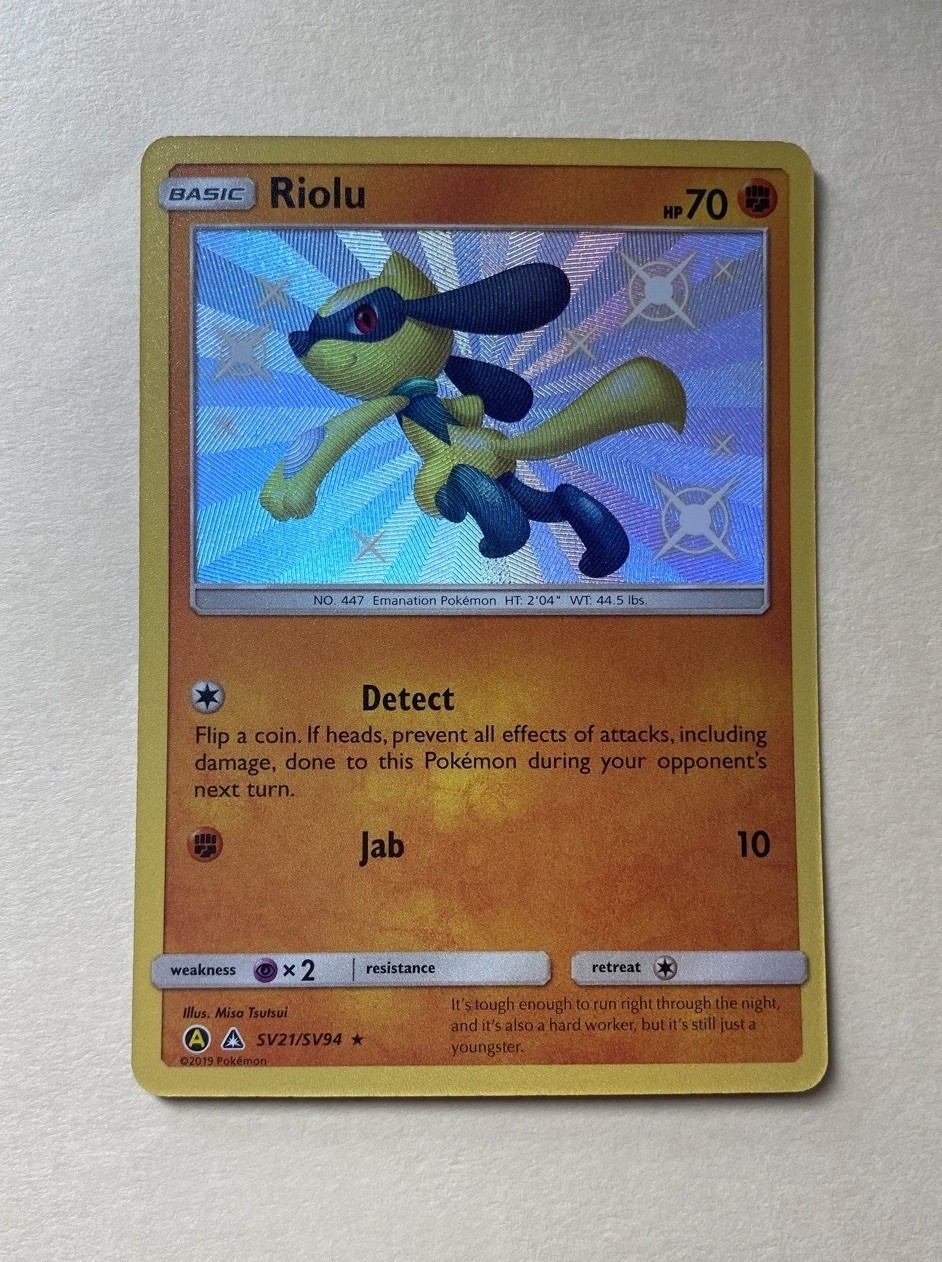 ✊Riolu - SV21/SV94 - Pokemon Hidden Fates Sun & Moon Shiny Rare Card NM