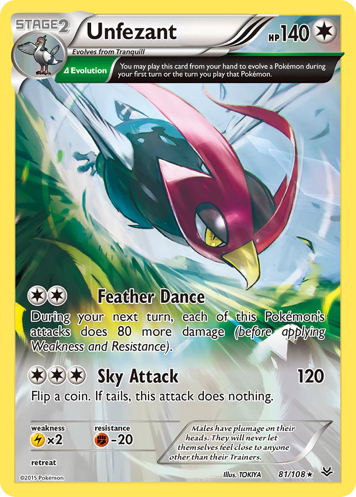 Unfezant (81/108) [XY: Roaring Skies] Lightly Played Reverse Holofoil