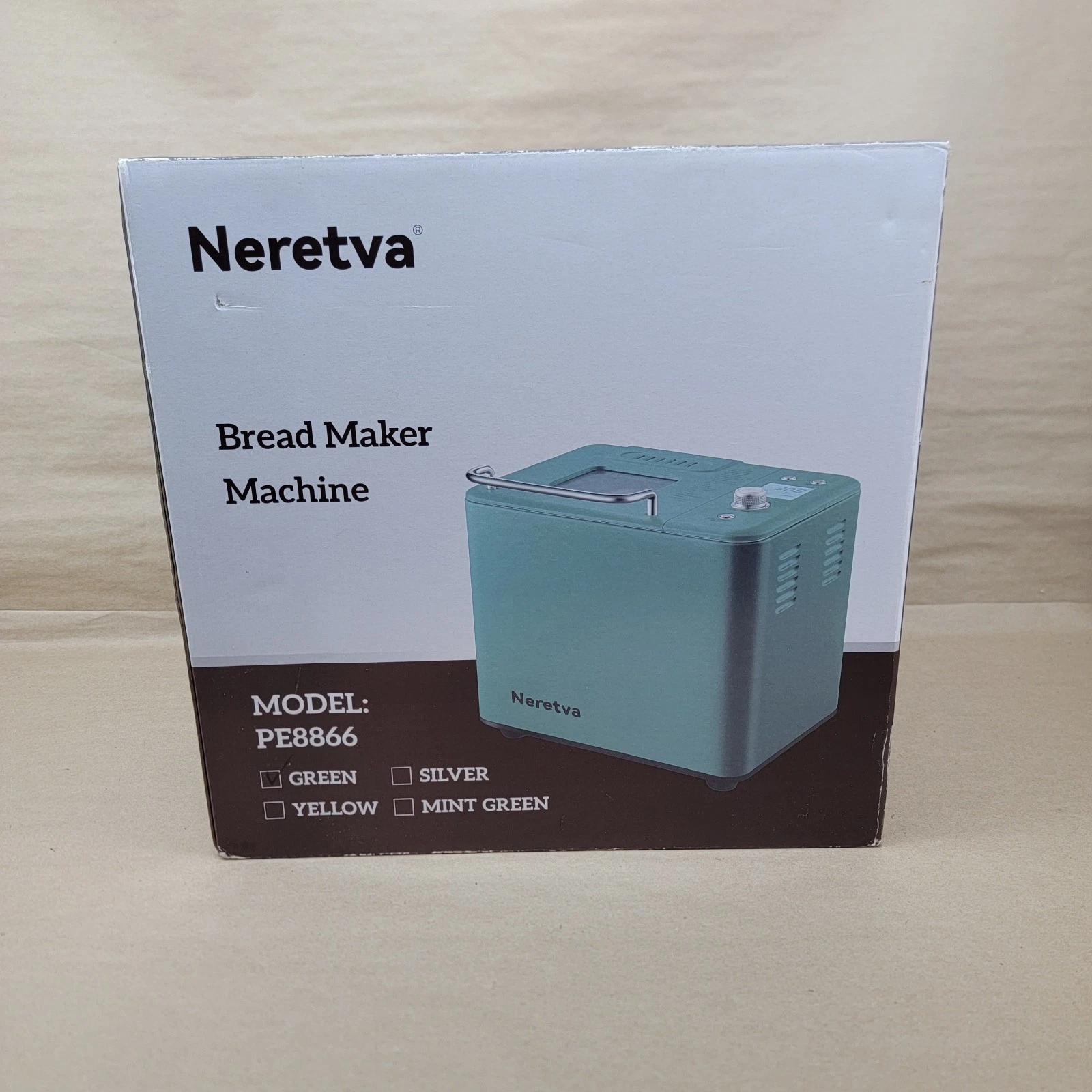 Neretva Bread Maker 20-IN-1 2LB Bread Machine Dual Heater Nonstick PE8866 Green