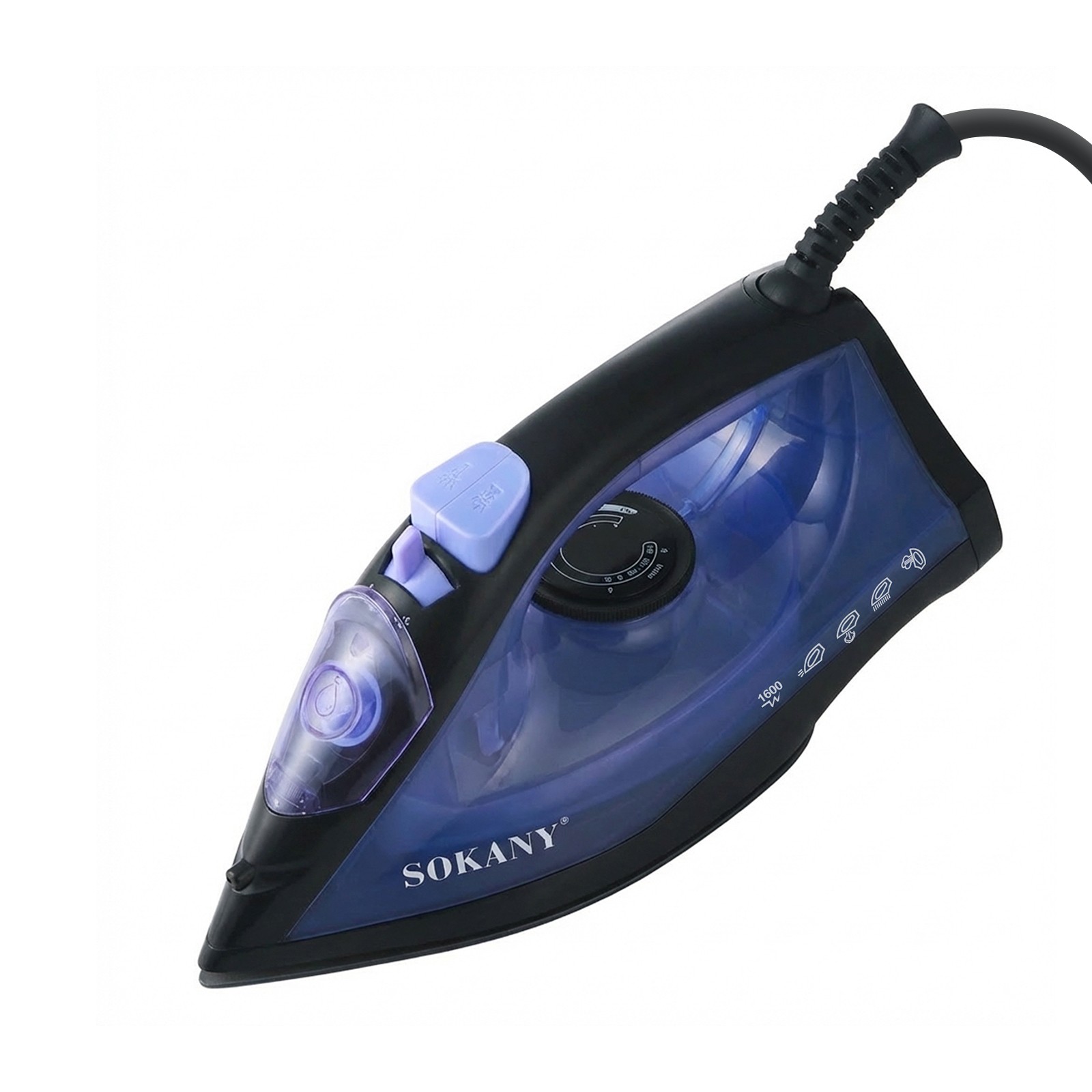 Fer à repasser Sokany haute performance semelle céramique et vapeur 1600W
