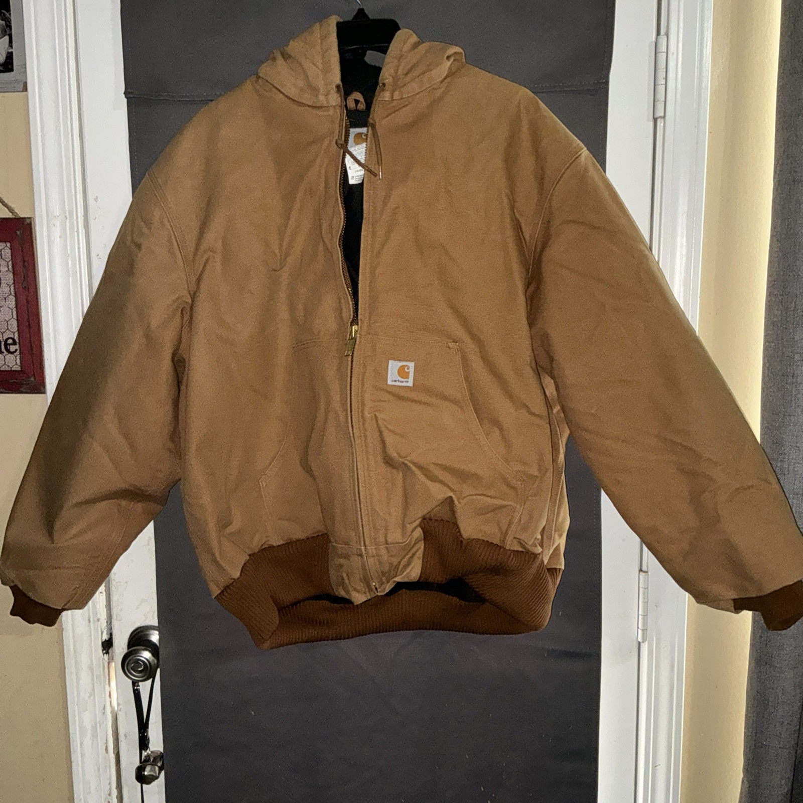 Preowned Carhartt J140 Mens XXL Duck Insulated Jacket Tan Brown USA Made