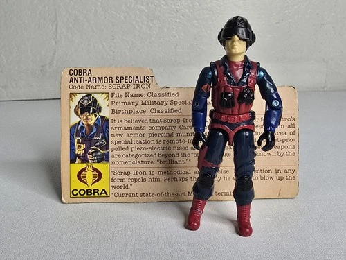 Cobra Scrap-Iron Figure 1984 Hasbro Vintage with Original File Card 80s Toy HK