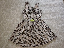 Crewcuts 8 Medium Girl Fish Cross Back Sun Dress 100 Cotton Blue Orange Khaki