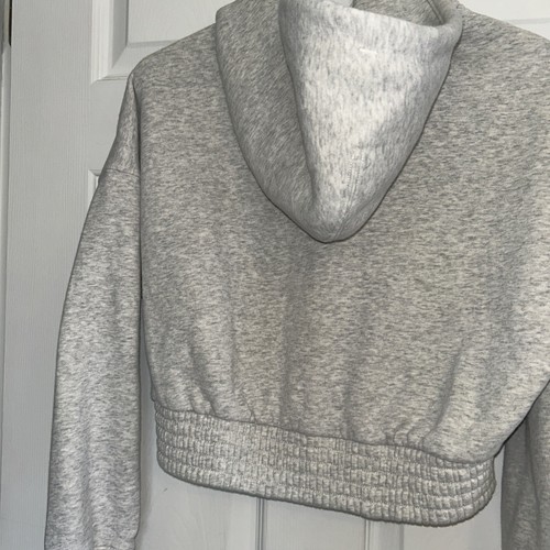 Abercrombie & Fitch Soft Collection cropped gray full zip-up hood sweatshirt XS - Foto 12 di 12