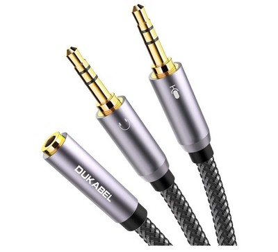 12-Inch Gold-Plated Audio Splitter Cable - Durable Gaming Headset Adapter