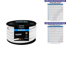 8 Gauge 2 Conductor Marine Wire 30 ft Duplex Flat 8/2 AWG Tinned Copper for