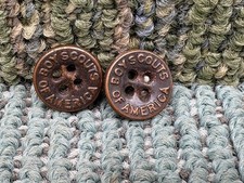 ANTIQUE PAIR BOY SCOUTS of AMERICA UNIFORM TROUSER BUTTONS