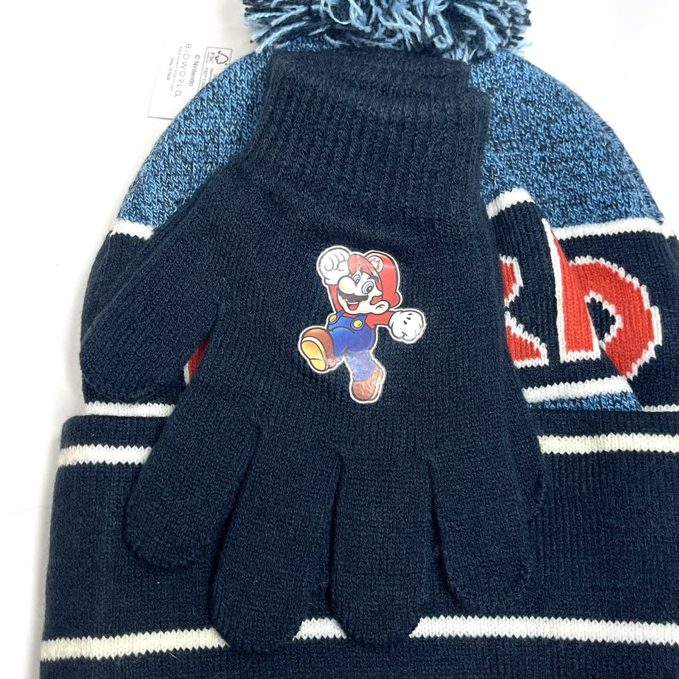 NWT SUPER MARIO Knit Stocking Hat Gloves Blue Red Toddler Size EBay nwt-super-mario-knit-stocking-hat-gloves-blue-red-toddler-size-ebay