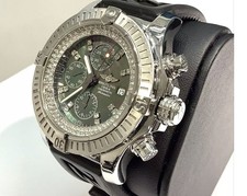 Breitling Super Avenger A13370 chrono Jade MOP Diamond dial and inner bezel 8