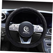 Soft Car Steering Wheel D Shape Flat Bottom 14" 1/2-15" 37-38cm Black