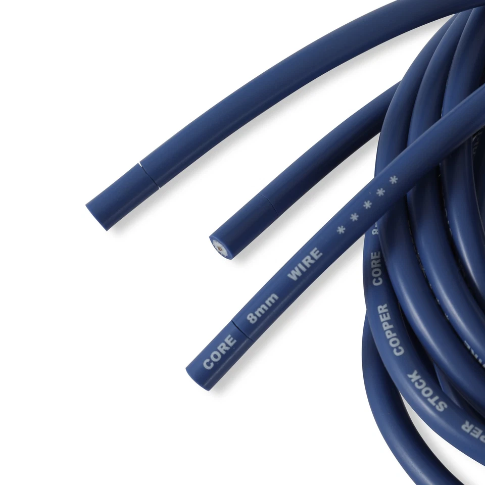 Conjunto de fios de vela de ignição 4038B - Super estoque - Núcleo espiral de cobre - 8mm - Azul - Imagem 4 de 4