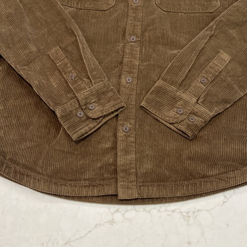prAna NEW Mens Large Ridgecrest Corduroy Rich Brown Standard Fit Shirt Organic - Picture 7 of 15