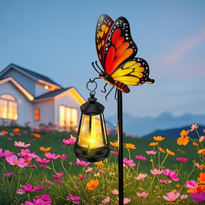 Éclairage solaire extérieur étanche Butterfly Garden Decor,32.28In Papillon de jardin