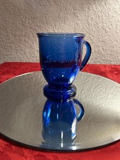Vintage STARBUCKS by Anchor Hocking Cobalt Blue Glass Coffee Pedestal Mug 16 oz