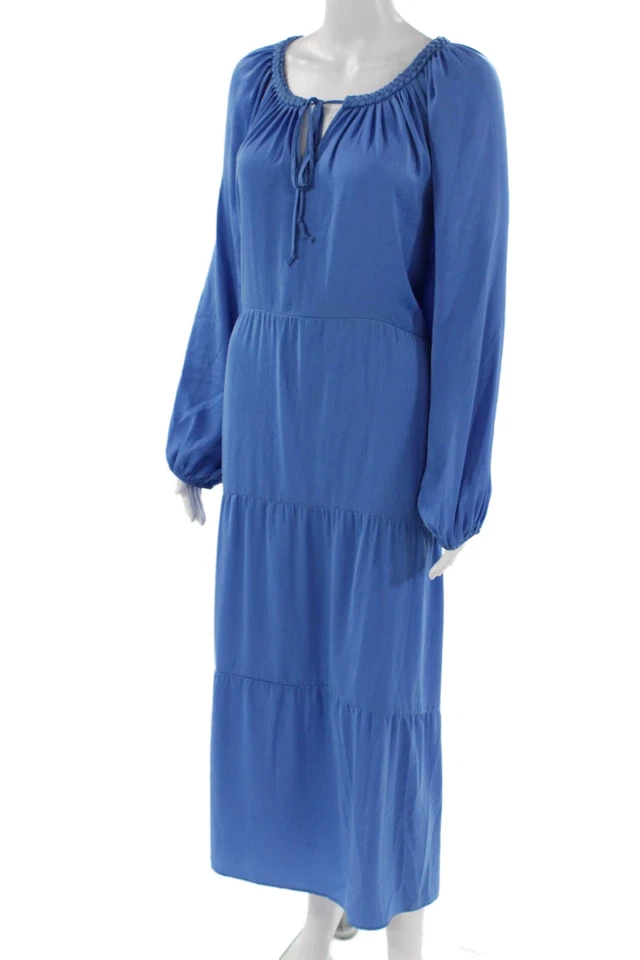 Женское платье-кафтан Kobi Halperin синее с длинным рукавом на шнурке размер 2XL - Изображение 2 из 4